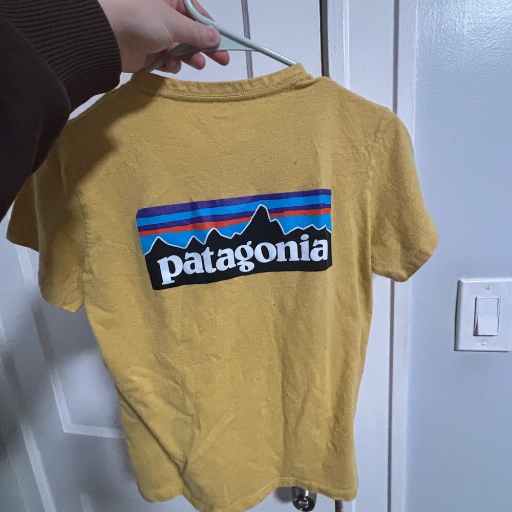Patagonia Mustard Tee with Logo